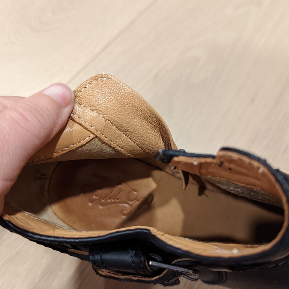 Black Leather Wedge Ankle Boots Sperry Gold Cup - Picture 8 of 10